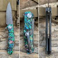Couteau pliant tactique VG10, couteau de poche Damas, manche en nacre, couteau de chasse et de camping, outil à ouverture rapide 4020