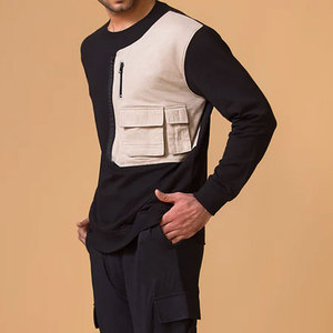 ผู้ผลิต OEM ชุดเซ็ตเสื้อสเวตเชิ้ตและกางเกงขายาวผ้าฝ้าย 100% สีพื้น สไตล์ลำลองเข้ารูปสำหรับผู้ชาย รุ่นใหม่ล่าสุด แฟชั่นชุดวอร์ม - Product Image 5