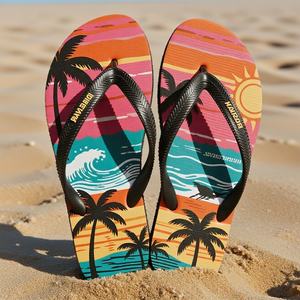 Chanclas Personalizadas con Diseño de Olas Coloridas para Adolescentes, Niños y Niñas, Sandalias de Playa con Estampado Floral, Antideslizantes, Pantuflas de Verano, Fabricante OEM - Product Image 2