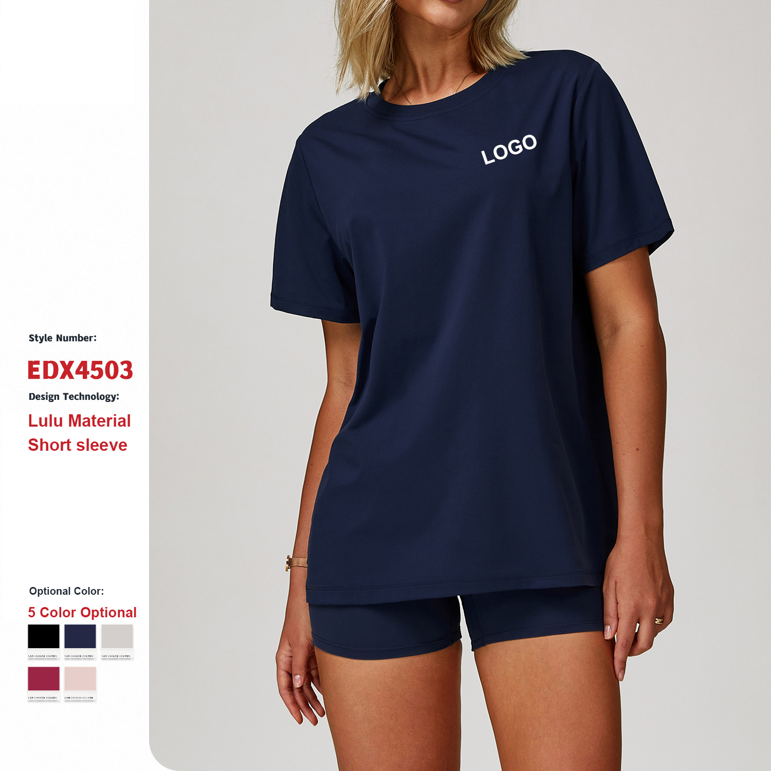 Custom High-Quality Versatile Short-Sleeved Shirts Round-Neck Loose Quick-Drying T-Shirts Outdoor Sports Fitness Yoga Shirts