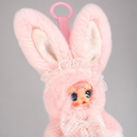 MM Sugar Baby Mini Rabbit Plush Blind Box Kawaii Bunny Keychain with PVC Face 8 Styles with 2 Hidden Surprise Gift Made in China