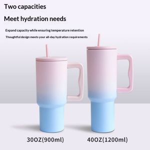 Vaso Térmico Portátil de Acero Inoxidable 304 de 30/40oz con Asa para Coche, Diseño Moderno Minimalista, Ideal para Té Helado con Pajita - Envío Internacional - Product Image 2