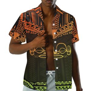 Chemise hawaïenne en Polyester pour hommes, motif Floral de plage, avec boutons, en polynésie française, quantité Minimum de commande - Product Image 4