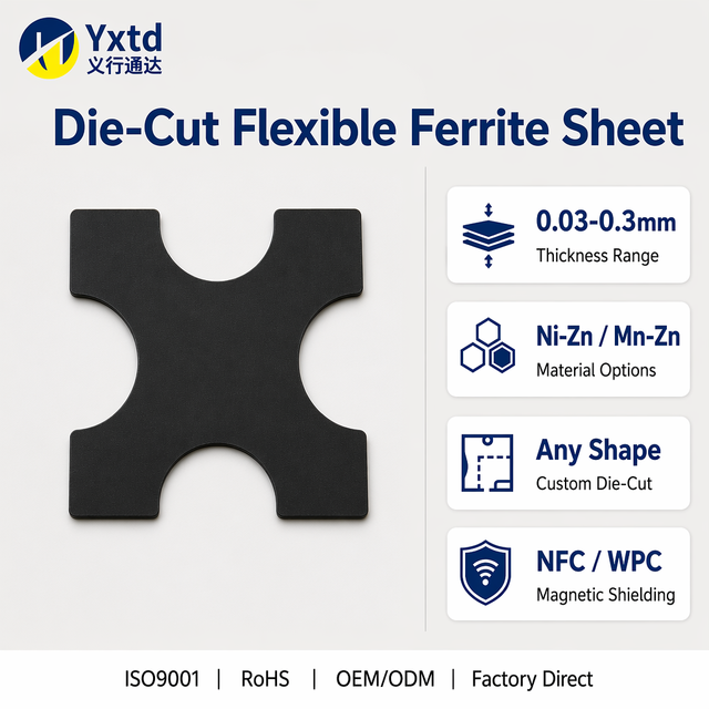 Yxtd Customized Available Cutting Wave Absorber Magnet Nfc Rfid Emi Shieldin Flexible Strong Ferrite Sheet