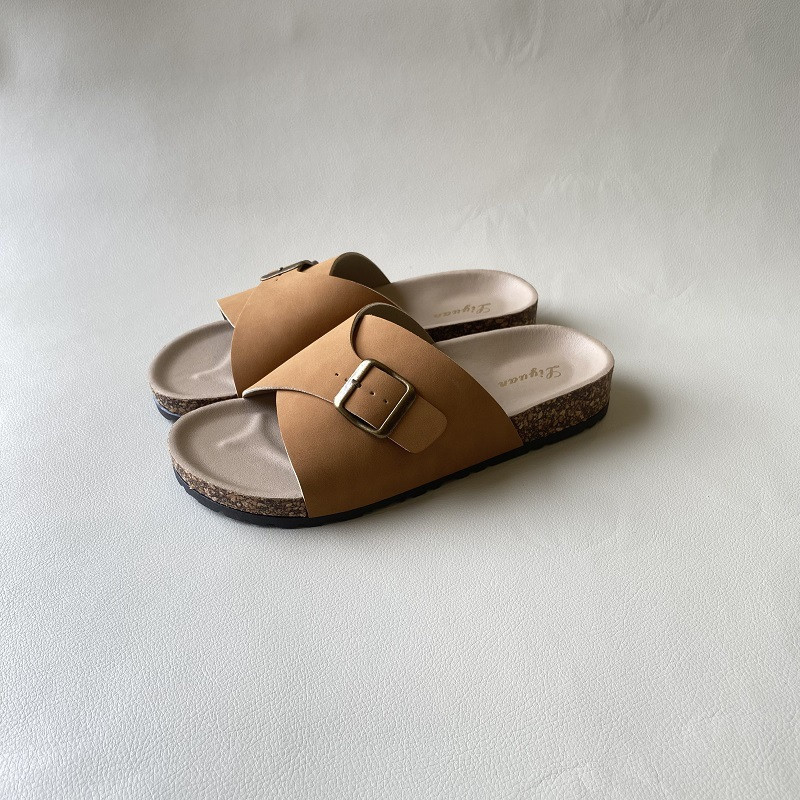 Women Men Summer Beach Slide Sandals Casual Soft Cork Slippers Couples Outside Shoes