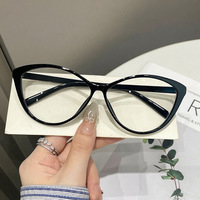 Nouvelles lunettes de myopie européennes et américaines, style papillon sexy, monture complète œil de chat, anti-lumière bleue, unisexe, monture noire tendance