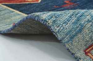 พรมขนสัตว์ถักนิตติ้งแบบชาวอัฟกานิสถานลายชนเผ่าสีน้ำเงินกรมท่า - Product Image 3