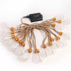Guirlande lumineuse LED solaire d'extérieur en corde de chanvre avec fil de cuivre, décorative pour jardin et fêtes, style vintage - Product Image 2