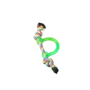 Jouet en corde pour chien avec anneau vert 28 cm, jouet d'entraînement pour animaux de compagnie, pour le nettoyage des dents, conception durable à double nœud - Product Image 5