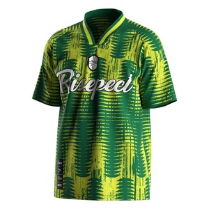 Maillot de football brodé avec col polo à patte en V et tissu respirant thermorégulateur pour les matchs et les événements pour supporters - Product Image 1