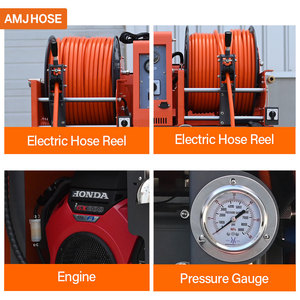 Nettoyeur de canalisations à jet d'eau Amjet 300bar30lpm, 300bar30lpm, réservoir d'eau de 500L, moteur à <span class=keywords><strong>essence</strong></span>, désincrustant de tuyaux 2-8 pouces pour plombiers - Product Image 2