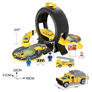 Nuevo juego de juguete de estacionamiento de ingeniería con 2 uds. De coches, juguete de pista de almacenamiento barato, juego de juguete de rueda de coche deslizante de plástico para niños - Product Image 3