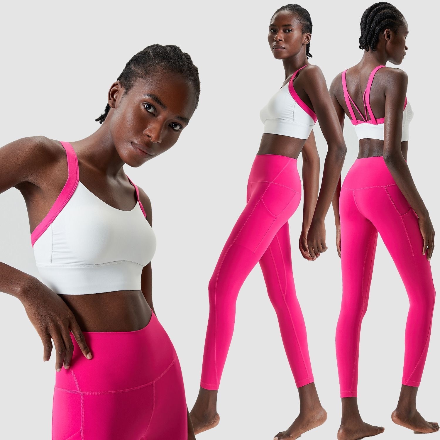 Women's Plus Size 2-Piece Workout Set Seamed Solid Breathable Eco-Friendly Anti-UV Lightweight Active Stretch Yoga Shorts Waist