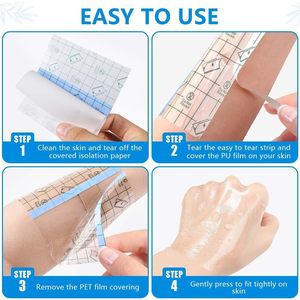 Film de pansement transparent fin en PU imperméable, ruban de fixation transparent, film protecteur imperméable pour tatouages, bain - Product Image 2