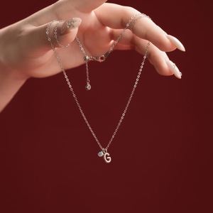 Dylam <b>Initial</b> -G- <b>Pendant</b> Necklace 925 Sterling <b>Silver</b> with 5A Cubic Zirconia 26 Letter Alphabet Jewelry Gifts for Women - Product Image 2