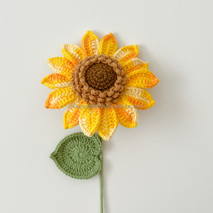 Bouquet de fleurs au crochet <span class=keywords><strong>tournesol</strong></span> fait main en gros pour la Fête des Mères et la Saint-Valentin – USA - Product Image 5