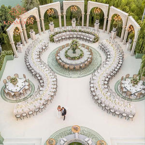 Meubles de mariage en plein air, chaises et tables de mariage avec fond de scène de mariage fleuri pour les décorations de fête de mariage - Product Image 2