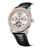 Montre multifonctionnelle King unisexe, automatique, mécanique, verre, aiguille, boîtier en acier inoxydable, 5 BAR, résistante à l'eau, tendance
