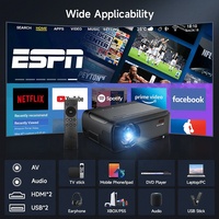 Projecteur extérieur intelligent 4K compatible Android 9 avec autofocus/compensation de trapèze 4 points, Wi-Fi double bande, HIFI, 1600 ANSI, nouvelle version améliorée OEM