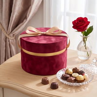 Boîte d'emballage en carton pour chocolat personnalisée, boîte cadeau ronde en velours écologique de qualité supérieure pour mariage ou cadeau de la Saint-Valentin