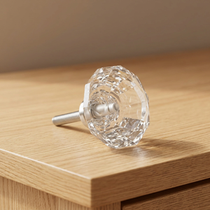 <b>Clear</b> Crystal Industrial Design Glass Cabinet Knob Diamond Cut <b>Drawer</b> Pull Furniture Handle for Wardrobe Dresser Kitchen Shri - Product Image 3