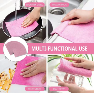 Noix de coco coquille torchon Top qualité nettoyage absorbant l'eau coquille de noix de coco fibre torchon suédois torchon serviette - Product Image 5