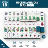 Ensemble de Mahjong Américain de Luxe Personnalisé, Portable, Durable, Moderne, en Plastique Acrylique à 4 Couches, 160 Pièces, pour Loisirs, Fêtes et Soirées