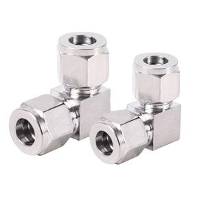 Raccord coudé en acier inoxydable 304, connecteur à compression double ferrule pour tubes de 1/2 ", 3/8 ", 3/4 " DE, coudé à <span class=keywords><strong>90</strong></span> degrés - Product Image 3