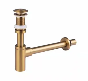 K6019 sifone di scarico per tubo di scarico del lavandino di vanità del bagno in ottone di lusso sifone p-tap