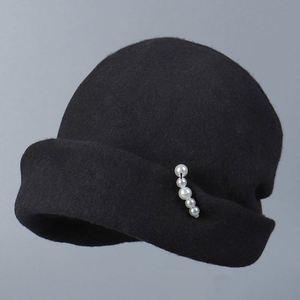 Nouvelle Arrivée 2025 – Chapeau Bob Décontracté en Laine pour Femme, Tendance Hiver avec Décoration Perles, Style Pêcheur - Product Image 6