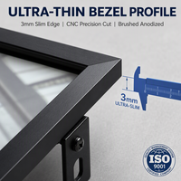 Cadre en aluminium ultra fin personnalisé avec support de montage arrière pour écran LCD de 21,5, 27, 32, 43 pouces, signalisation numérique OEM