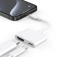 Adaptor HDTV USB C ke pabrik konektor layar sinkronisasi 4K adaptor AV Digital Tipe C untuk Monitor proyektor IP15 hingga HDTV
