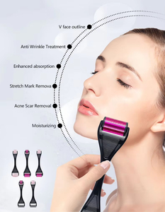 Rouleau <span class=keywords><strong>Derma</strong></span> à Micro-aiguilles 2 en 1 avec Rouleau en Jade et Acier Inoxydable ABS pour Soins de la Peau - Product Image 4
