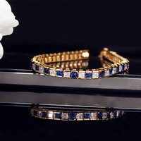 Accesorios minimalistas chapados en oro para mujer, joyería de muchos colores, pulseras de tenis con diamantes de cz 2020