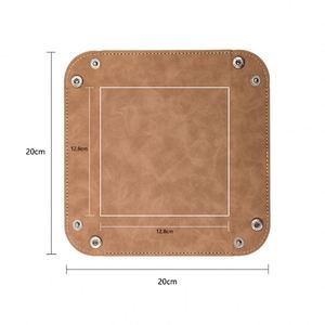 Medium Size Four-Corner Foldable Game Dice Tray Square Shape Made of Spot PU Leather for Storage - Product Image 4