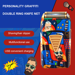 Nouveauté : Tondeuse à <span class=keywords><strong>cheveux</strong></span> électrique portable en acier inoxydable avec écran LCD, personnalité graffiti, USB, pour hommes, usage domestique - Product Image 4