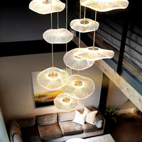 Lustre linéaire moderne pour escalier, télécommande LED pour plafonds hauts, salon, mezzanine, villas, lofts, appartements
