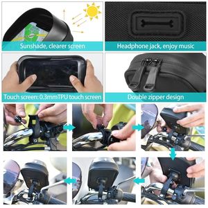 360 ° Rotation Avant Cadre Navigation Titulaire Étanche Écran Tactile Téléphone Stand <span class=keywords><strong>Carte</strong></span> Sac pour Moto Vélo Électrique Vélo Vélo - Product Image 5