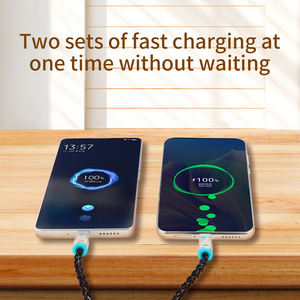 สายชาร์จเร็ว<span class=keywords><strong>แบ</strong></span>บถัก 2 in 1 USB เป็น Type C+8 พิน สำหรับ <span class=keywords><strong>iPhone</strong></span> 16 15 14 <span class=keywords><strong>13</strong></span> รองรับการชาร์จเร็ว PD 2-in-1 PD 100W 27W สายดาต้า - Product Image 6