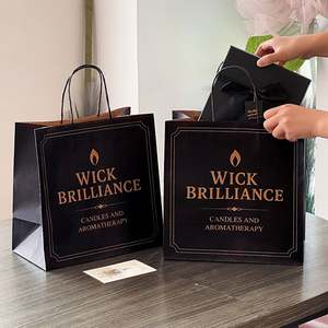 Sacs en papier kraft écologiques imprimés sur mesure, vente en gros, blancs, bruns, avec poignées, sacs de courses recyclés, sacs alimentaires, votre propre logo, promotion - Product Image 4