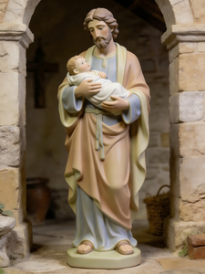 Escultura de Resina Hecha a Mano de San José, Sagrada Familia Religiosa con Figura del Niño Jesús - Product Image 2