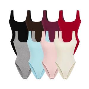 Combinaison moulante sans <span class=keywords><strong>manches</strong></span> en crochet pour femme, col en U, entrejambe ouvert, design amincissant pour le ventre, fine et sans coutures - Product Image 5