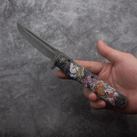 Couteau pliant à manche en acier imprimé en 3D, lame Tanto en acier inoxydable 3Cr13, motif Koi japonais, couteau de poche EDC, DIY OEM, haute qualité