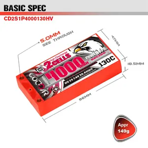 CODDAR Lipo 2s短电池HV 7.6V 4000毫安时4500毫安时5800毫安时6000毫安时6500毫安时130毫安时140毫安时150毫安时1/12 1/10遥控赛车 - Product Image 6