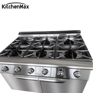 Cuisinière commerciale modulaire KitchenMax à 6 brûleurs, autoportante, avec four, armoire et brûleurs à haut rendement - Product Image 2
