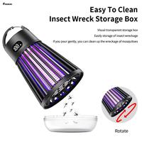 Lampe anti-moustiques électronique LED portable en silicone pour extérieur, attrape-insectes, lampe de camping