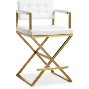 Современный Золотой барный стул из нержавеющей стали с кисточкой, кожаное кресло-стойка, домашний кухонный стул, столовый стул, роскошный клубный стул