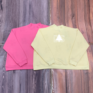 Sudadera de cuello alto para mujer, de peso pesado, oversize, con hombros caídos, de forro polar, con impresión de logotipo personalizado, tipo cuello simulado. - Product Image 4