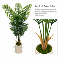 Palmier Papillon Artificiel Tropical de 1,8 m en Pot, Feuillage Vert Artificiel pour Salon, Bureau, Villa, Patio, Verdure au Sol