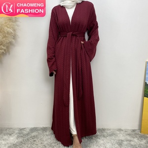 1955-1# New Fashion Pattern Women Winter Coat Thick Sweater Wide Sleeves Long Cardigan <b>Abayas</b> With Side Pockets 8 Colors - Product Image 1